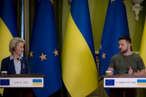 Президент України Володимир Зеленський провів зустріч з Президентом Європейської комісії Урсулою фон дер Ляєн, яка перебуває в нашій країні з візитом, 11 червня 2022 року.