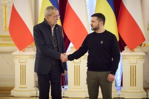 Президент України Володимир Зеленський провів зустріч у Києві з Федеральним президентом Республіки Австрія Александром Ван дер Белленом, який прибув з візитом до нашої країни, 1 лютого 2023 року