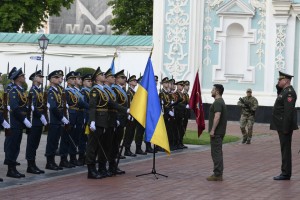 Президент України Володимир Зеленський прийняв вірчі грамоти у Посла Королівства Норвегія Хелене Санд Андресен, Посла Швейцарської Конфедерації Фелікса Бауманна, Посла Азербайджанської Республіки Сеймура Мардалієва, Посла Ісламської Республіки Пакистан Надіра Хана та Посла Ісландії Ханнеса Хейміссона, які розпочинають дипломатичну місію в нашій країні, 21 червня 2023 року. 