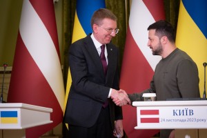 Президент України Володимир Зеленський провів зустріч із Президентом Латвійської Республіки Едгарсом Рінкевичсом, який перебуває з візитом у нашій країні, 24 листопада 2023 року.