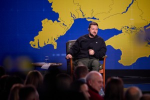 Президент України Володимир Зеленський провів підсумкову пресконференцію в Києві, 19 грудня 2023 року.