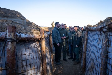 The President took a look at the construction of fortifications in Chernihiv region