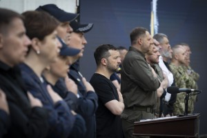 У День Національної поліції Володимир Зеленський зустрівся з правоохоронцями та вручив їм державні нагороди, 4 липня 2024 року.