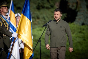 President Takes Part in the Ceremony of Raising the National Flag of Ukraine