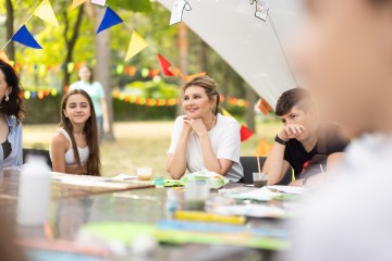 The First Lady Visited Voices Camp, Which Organized Recreation for Children Traumatized by War