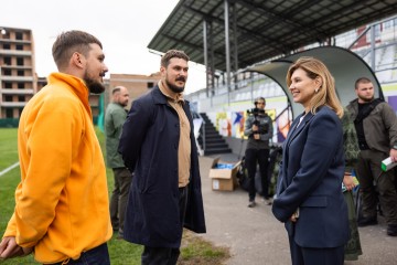 The Olena Zelenska Foundation Restored the Hostomel Central Stadium Damaged During the Occupation